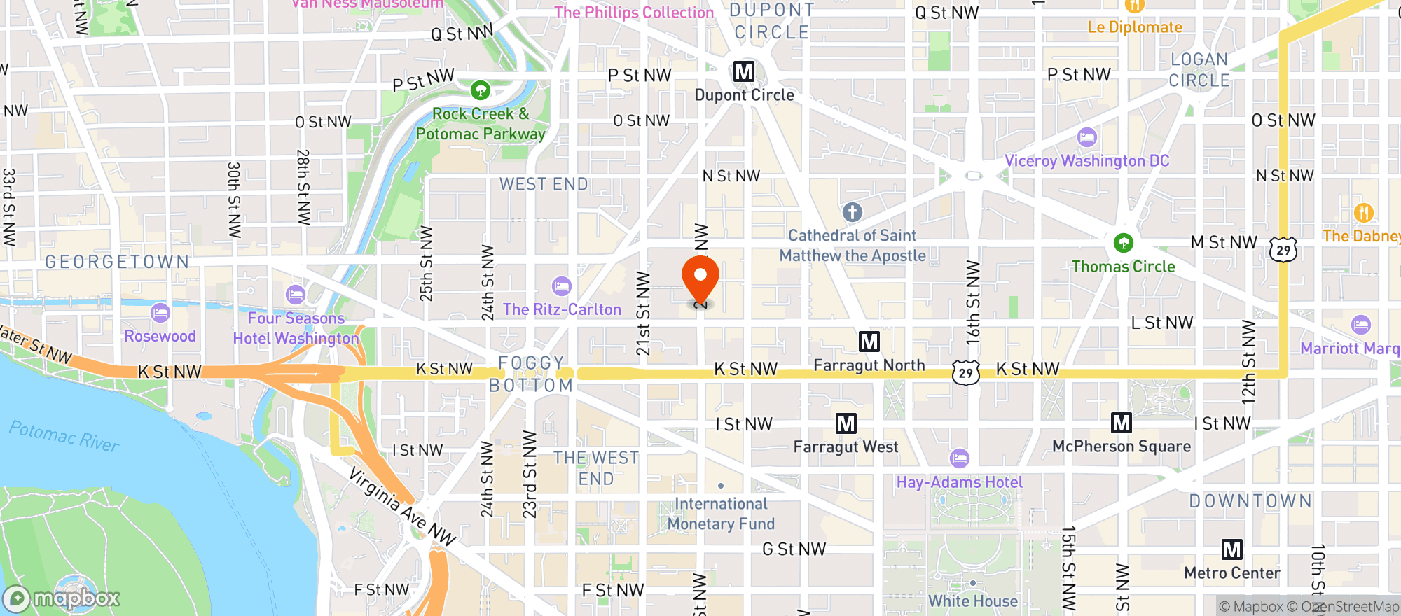 Map showing Moxies Grill & Bar