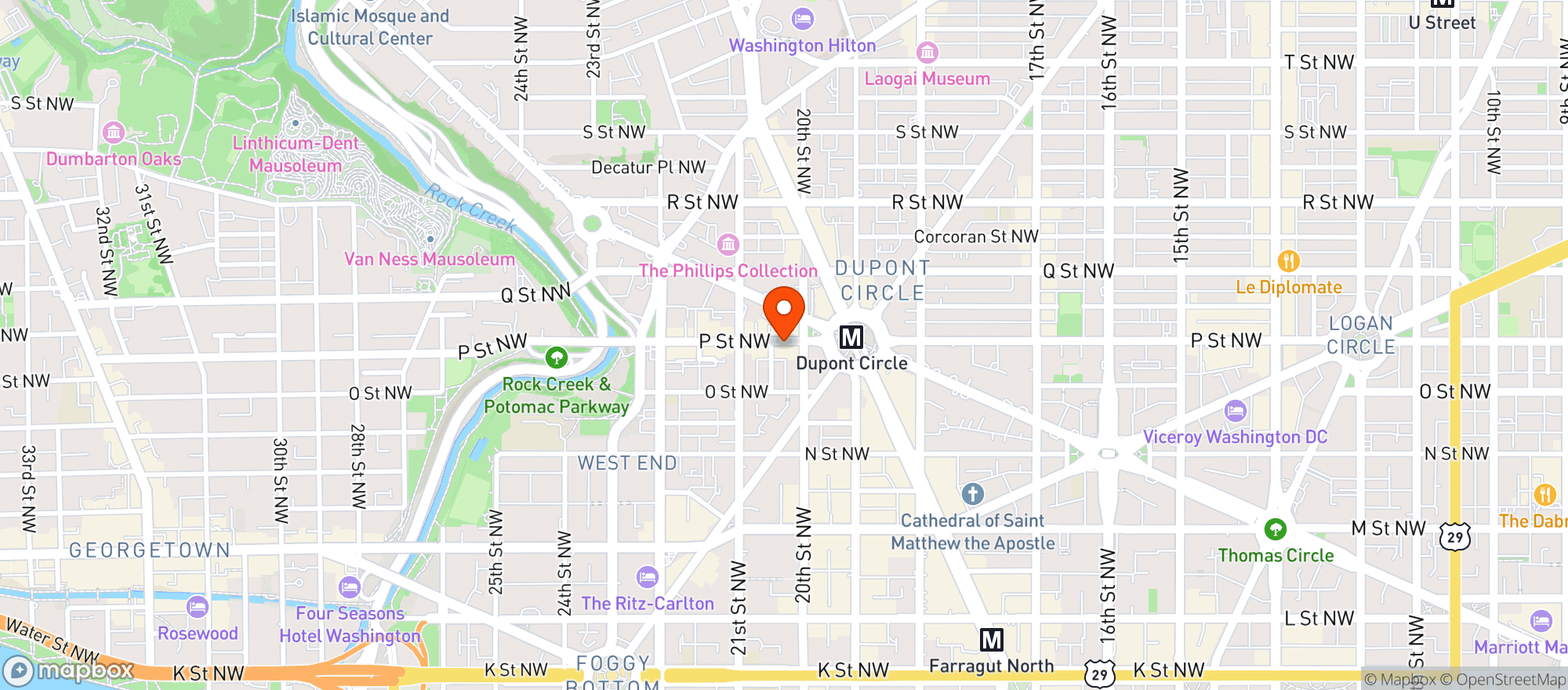 Map showing 1 West Dupont Circle Wine & Liquor
