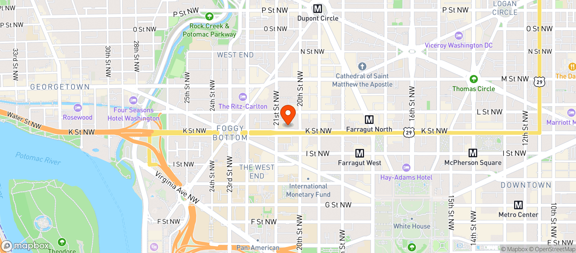 Map showing Froggy Bottom Pub