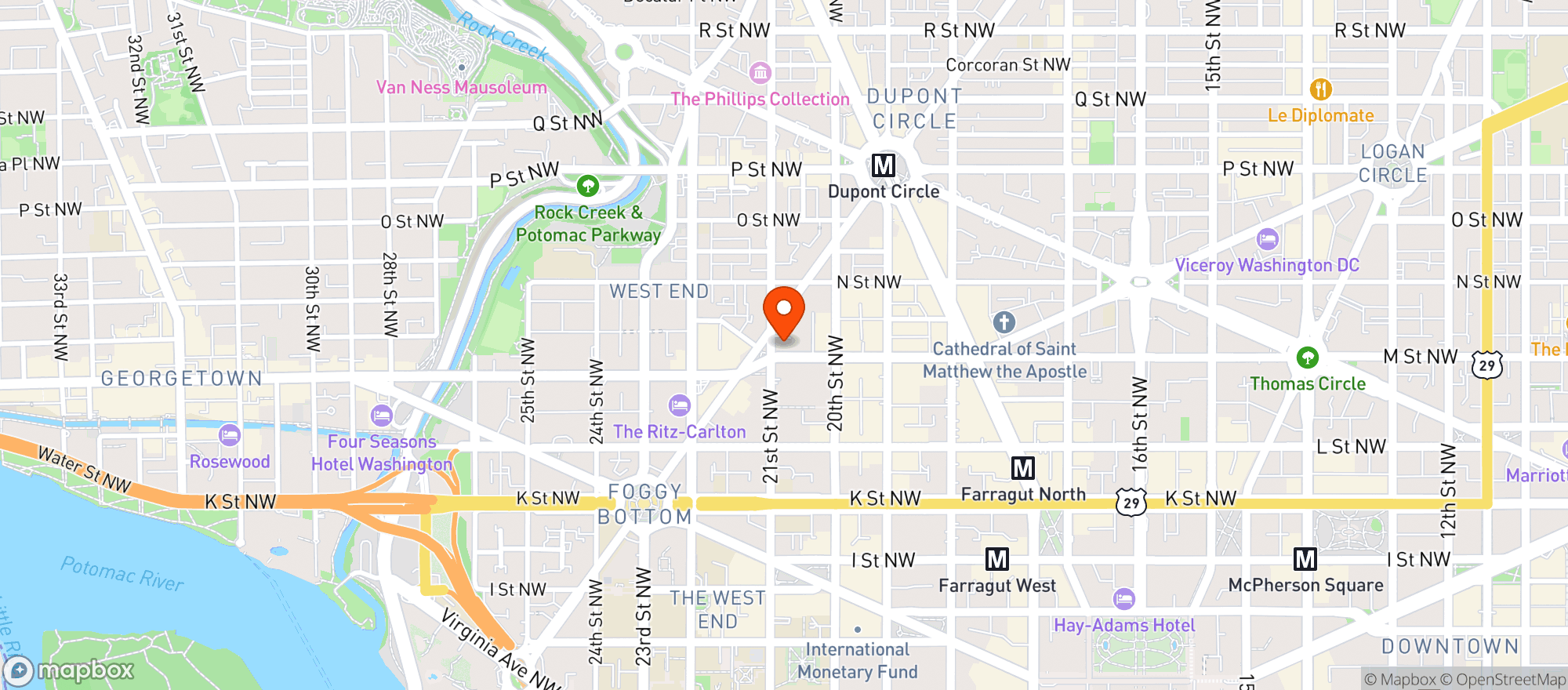 Map showing Ellington Park Bistro