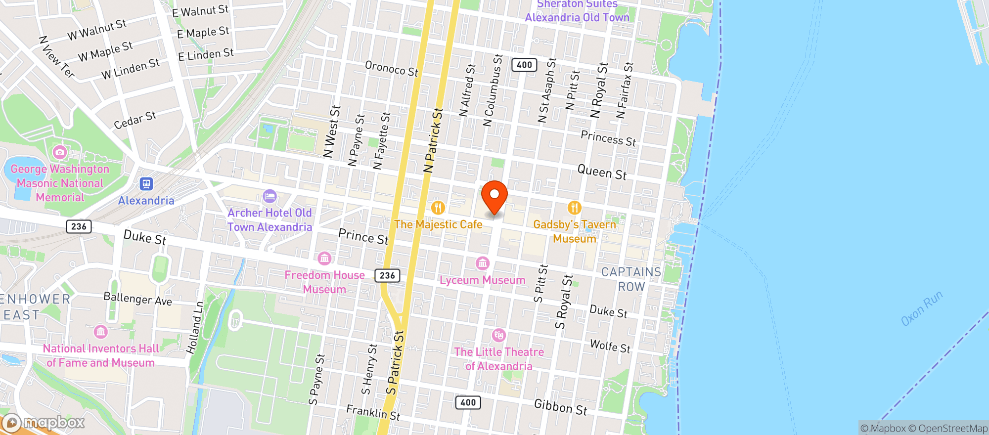 Map showing Foxtrot Old Town Alexandria -va