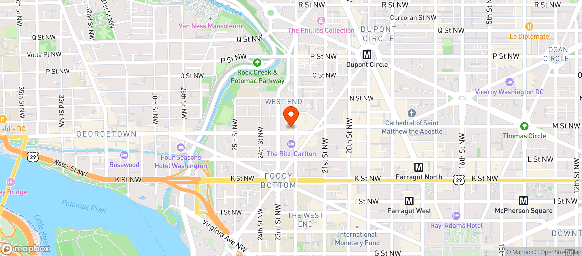 Map showing Chef Geoffs West End