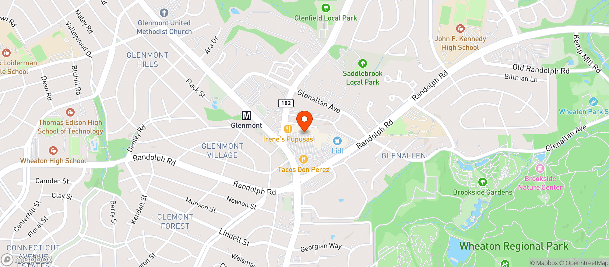 Map showing Glenmont Beer Wine & Deli