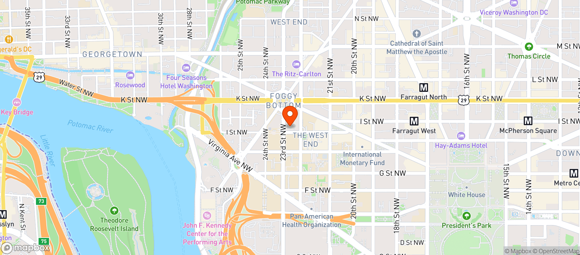 Map showing Circa At Foggy Bottom