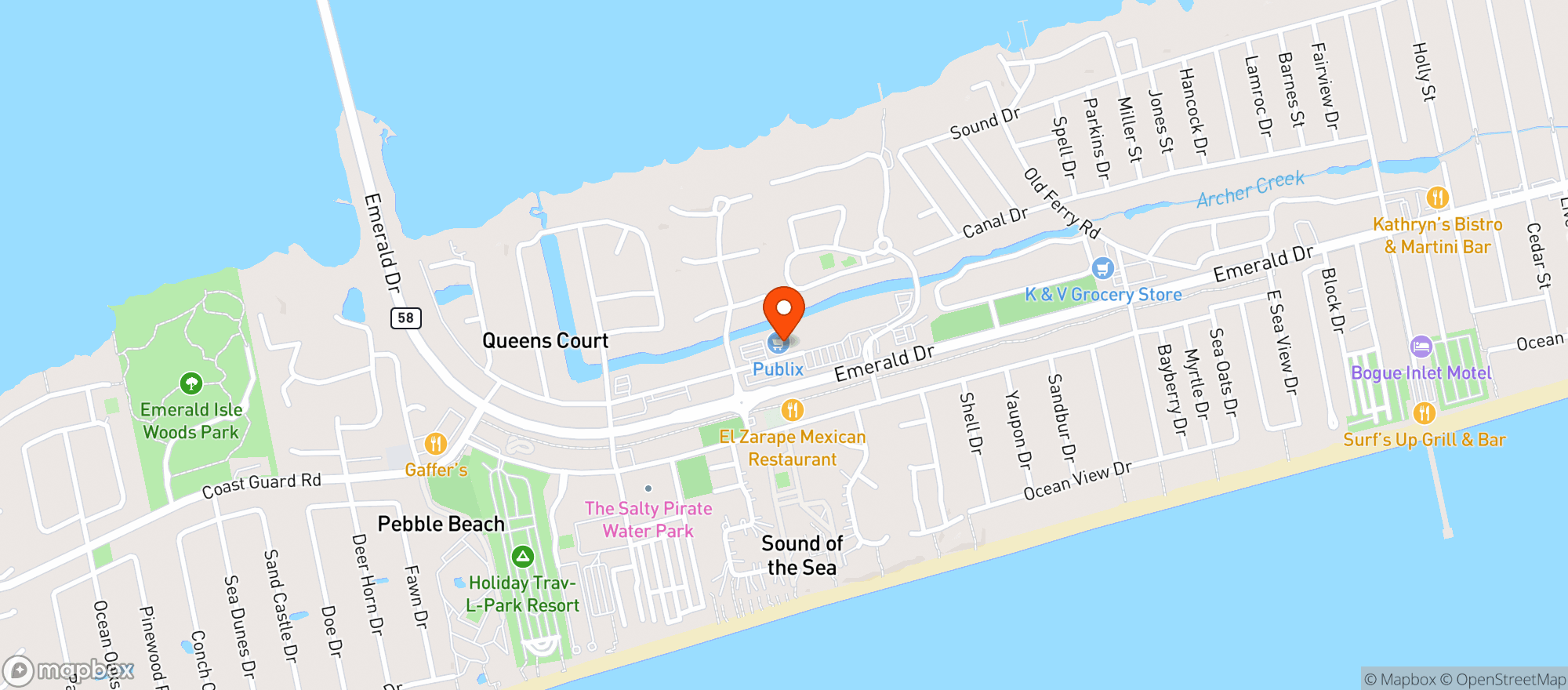 Map showing Publix Super Market #1623
