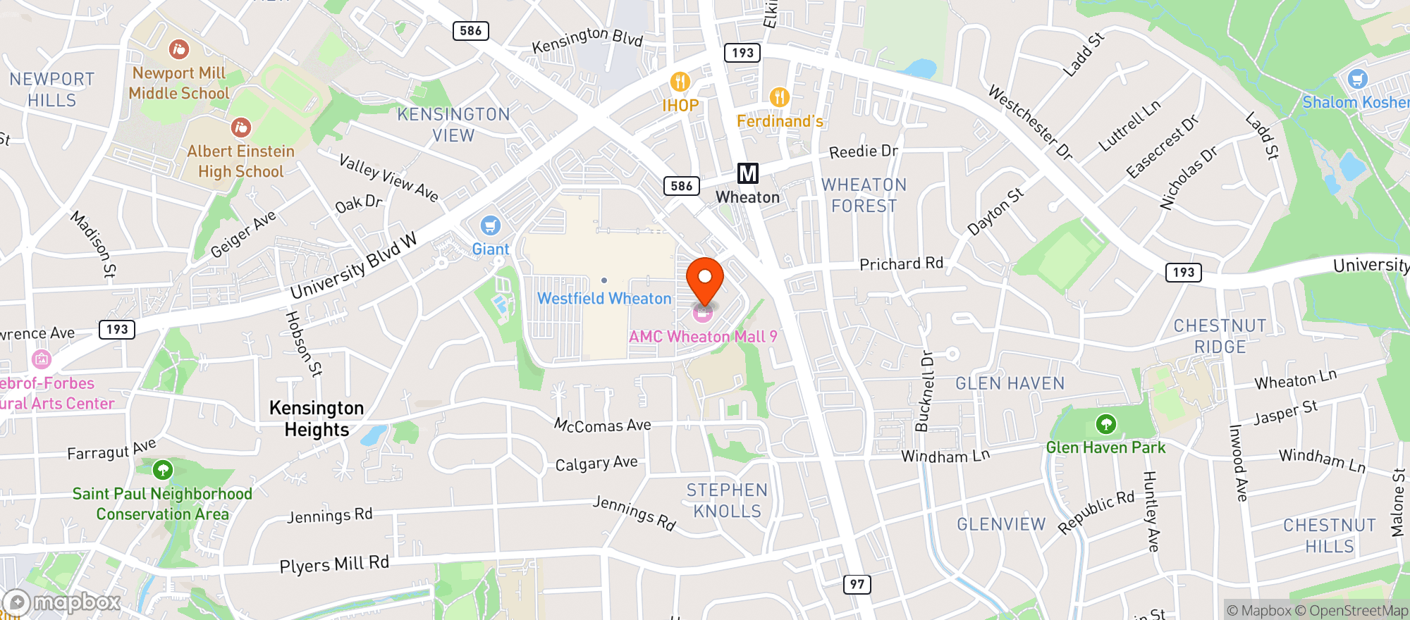 Map showing Amc Wheaton 9 #368