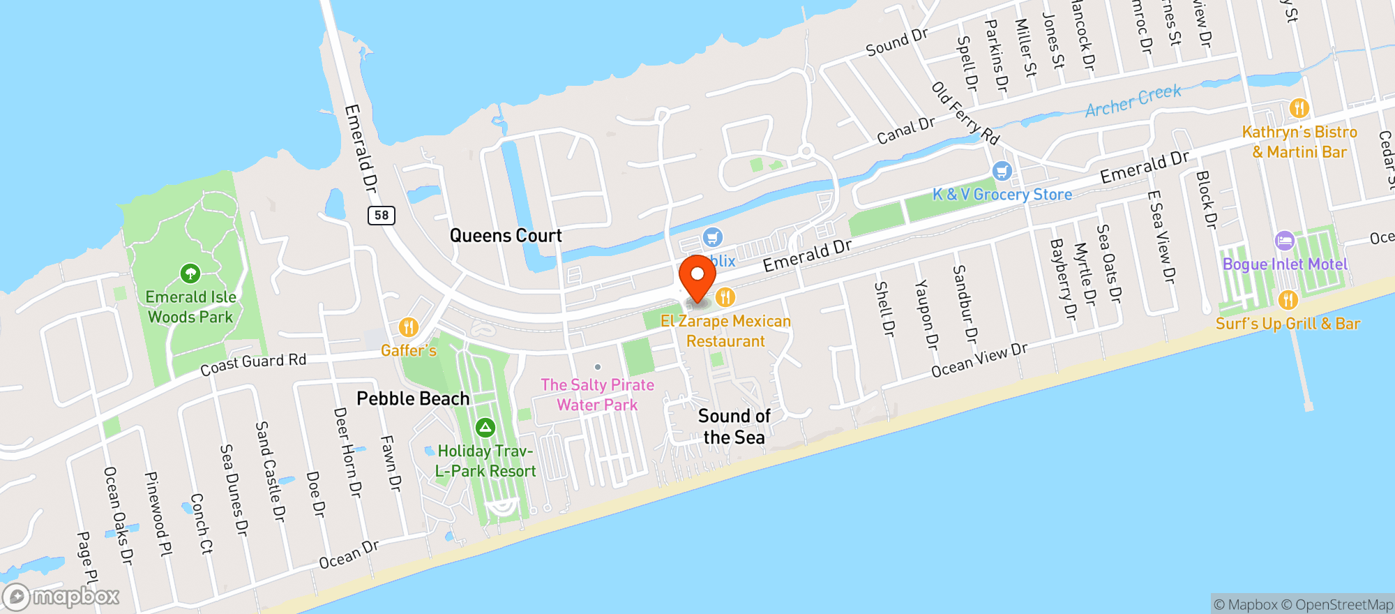 Map showing Growler - Emerald Isle