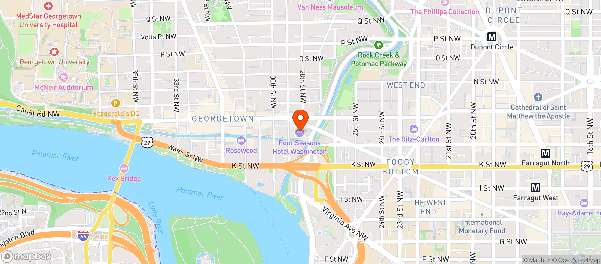 Map showing Four Seasons Hotel
