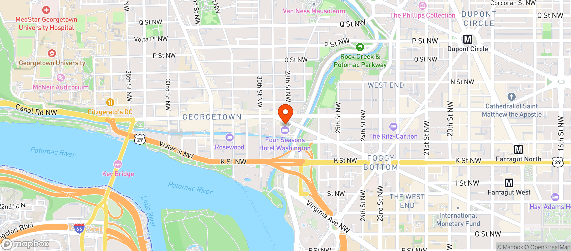 Map showing Bourbon Steak