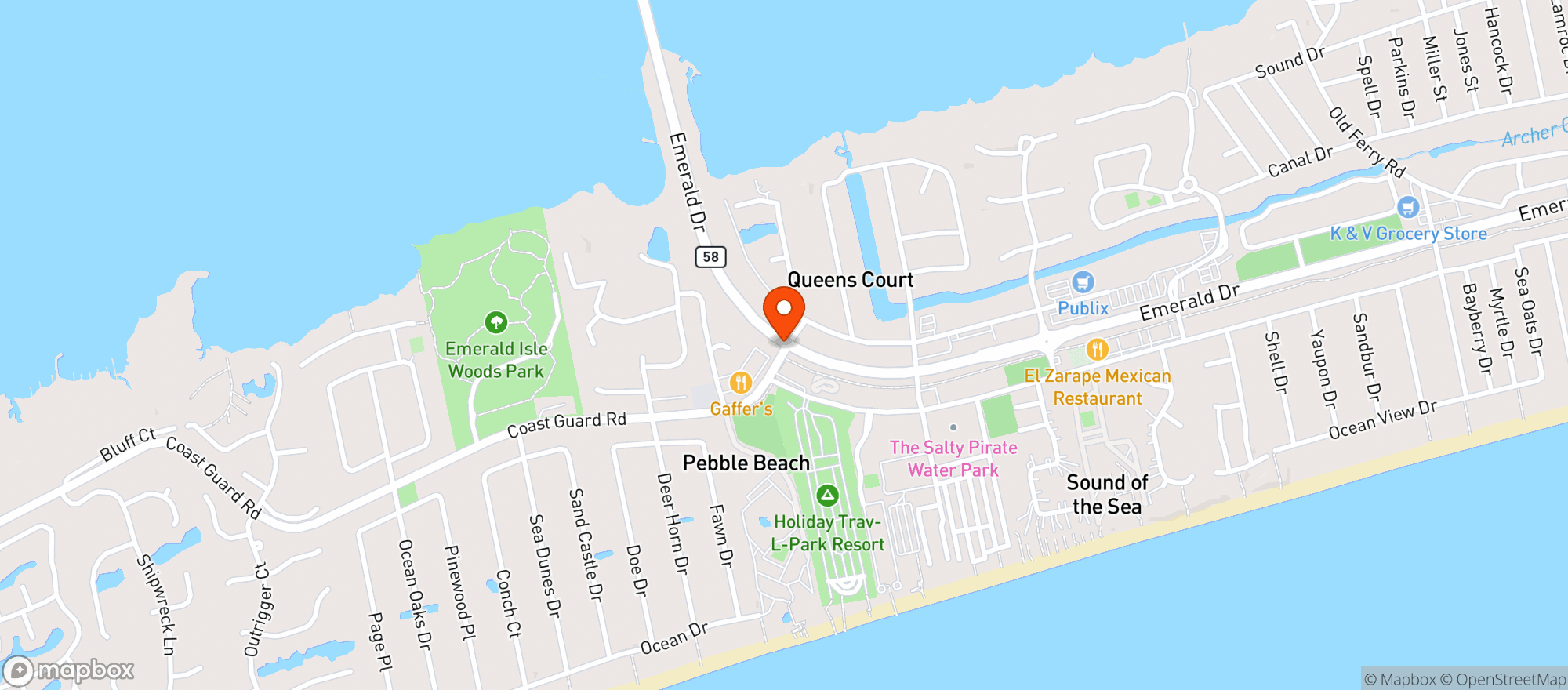 Map showing EMERALD ISLE WINE MARKET