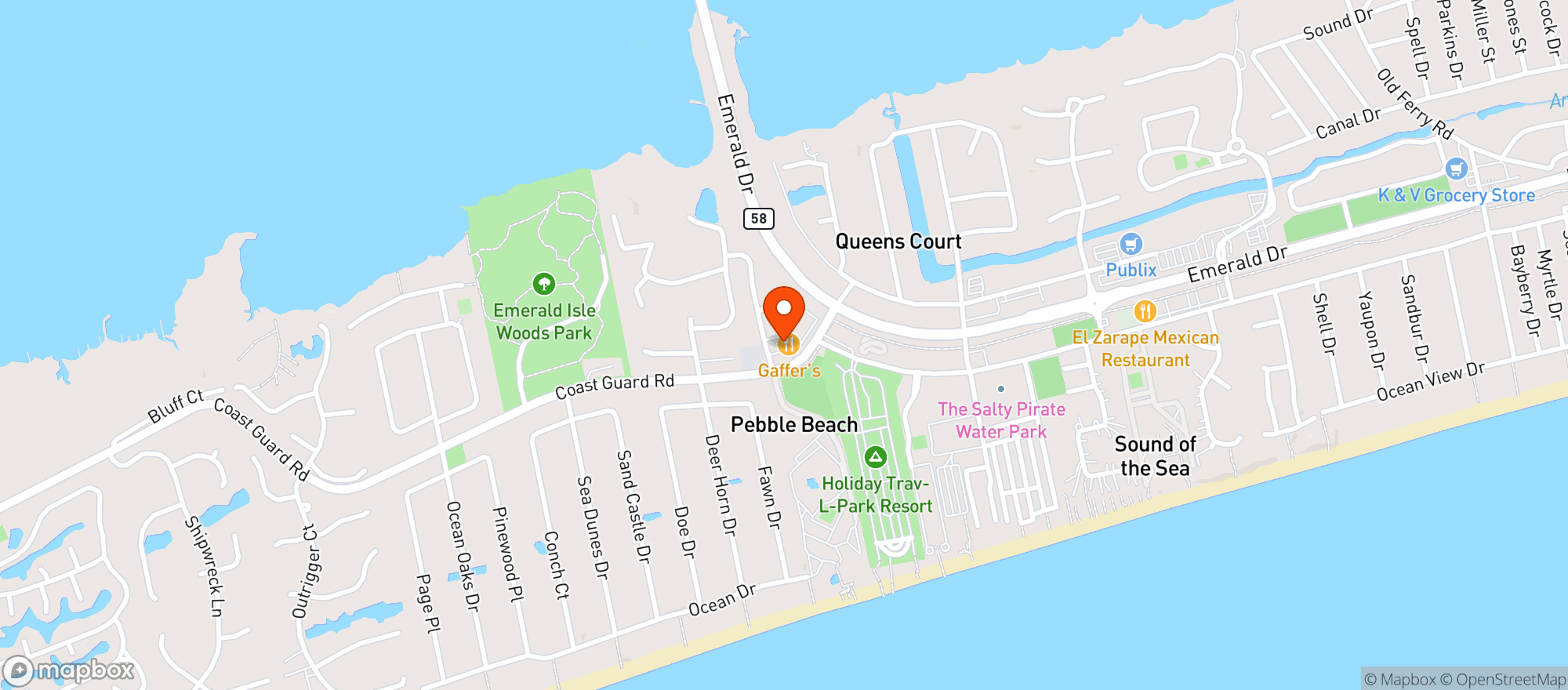 Map showing Gaffers