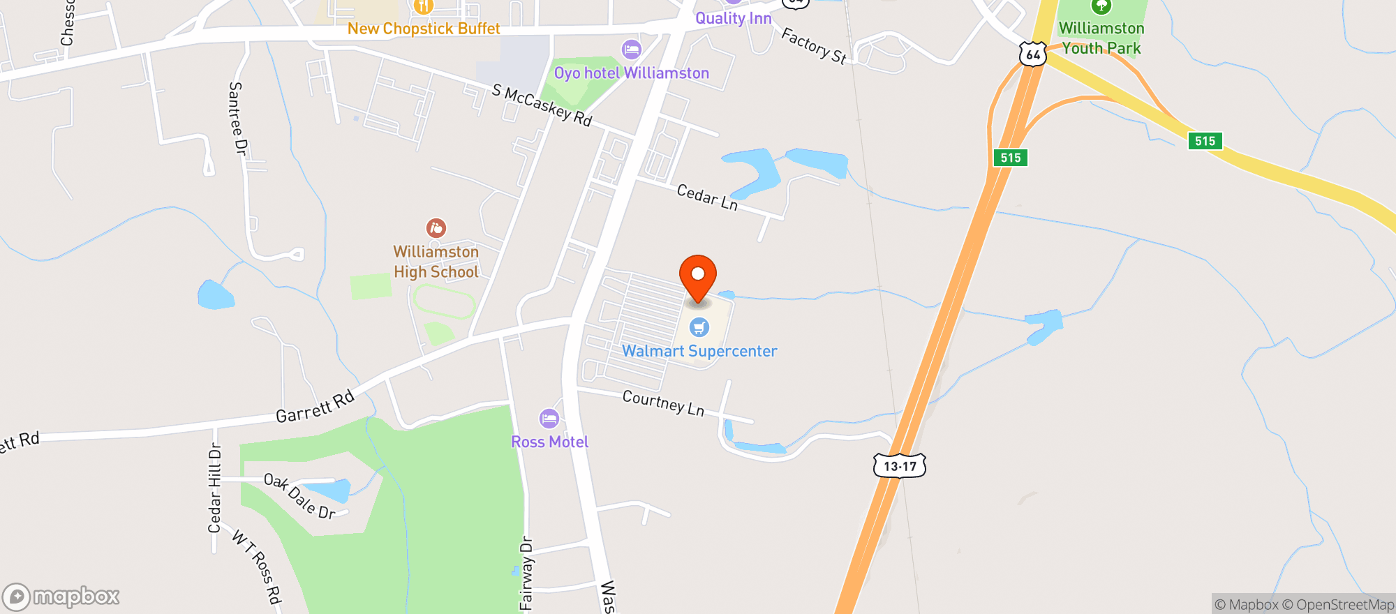 Map showing Walmart Supercenter