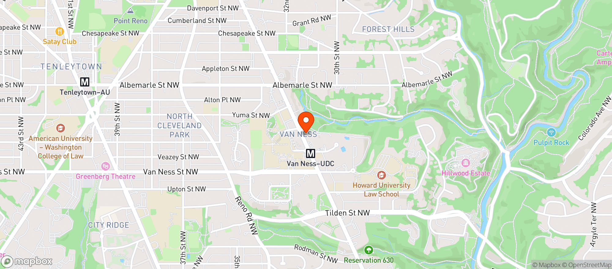 Map showing Calvert Woodley Liquors