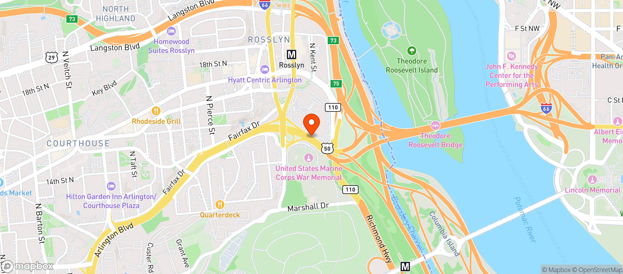 Map showing River Place Market