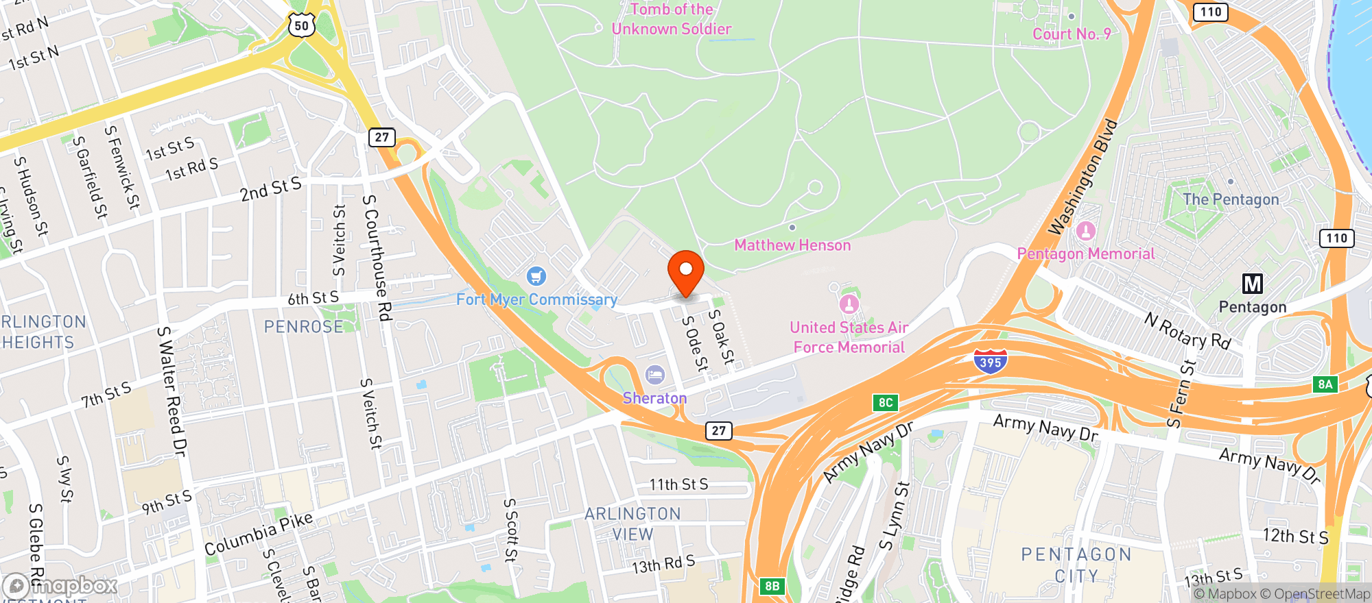 Map showing Henderson Hall Emporium