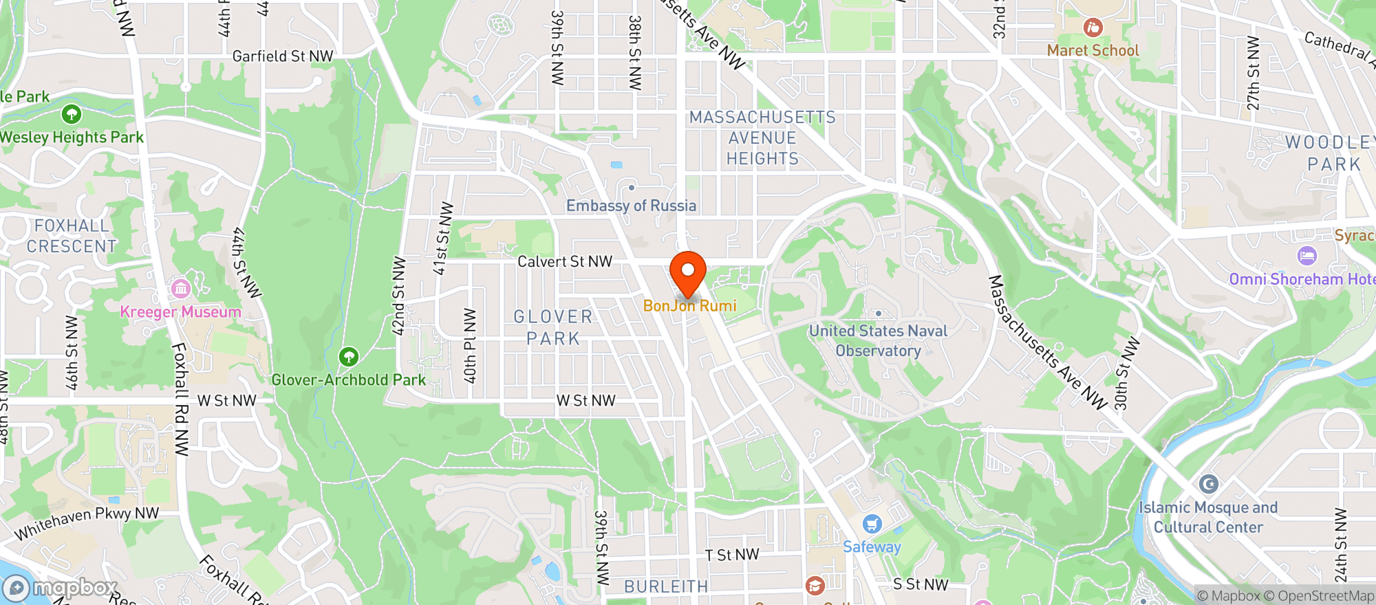 Map showing Glover Park Market
