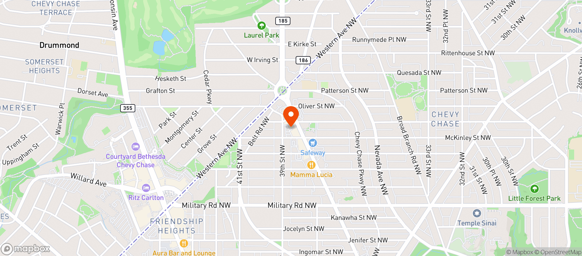 Map showing Magruders Liquors