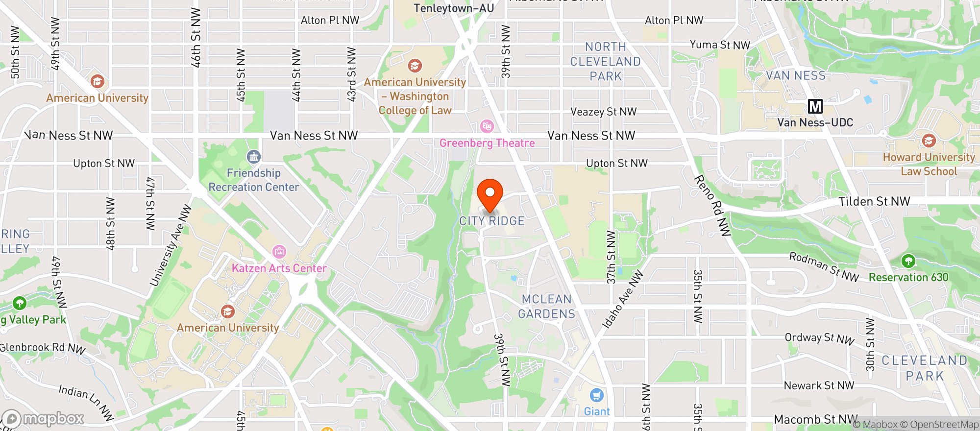 Map showing The Ridge Club