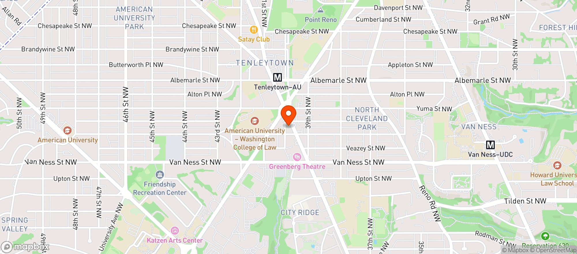 Map showing Tenley Mini Market