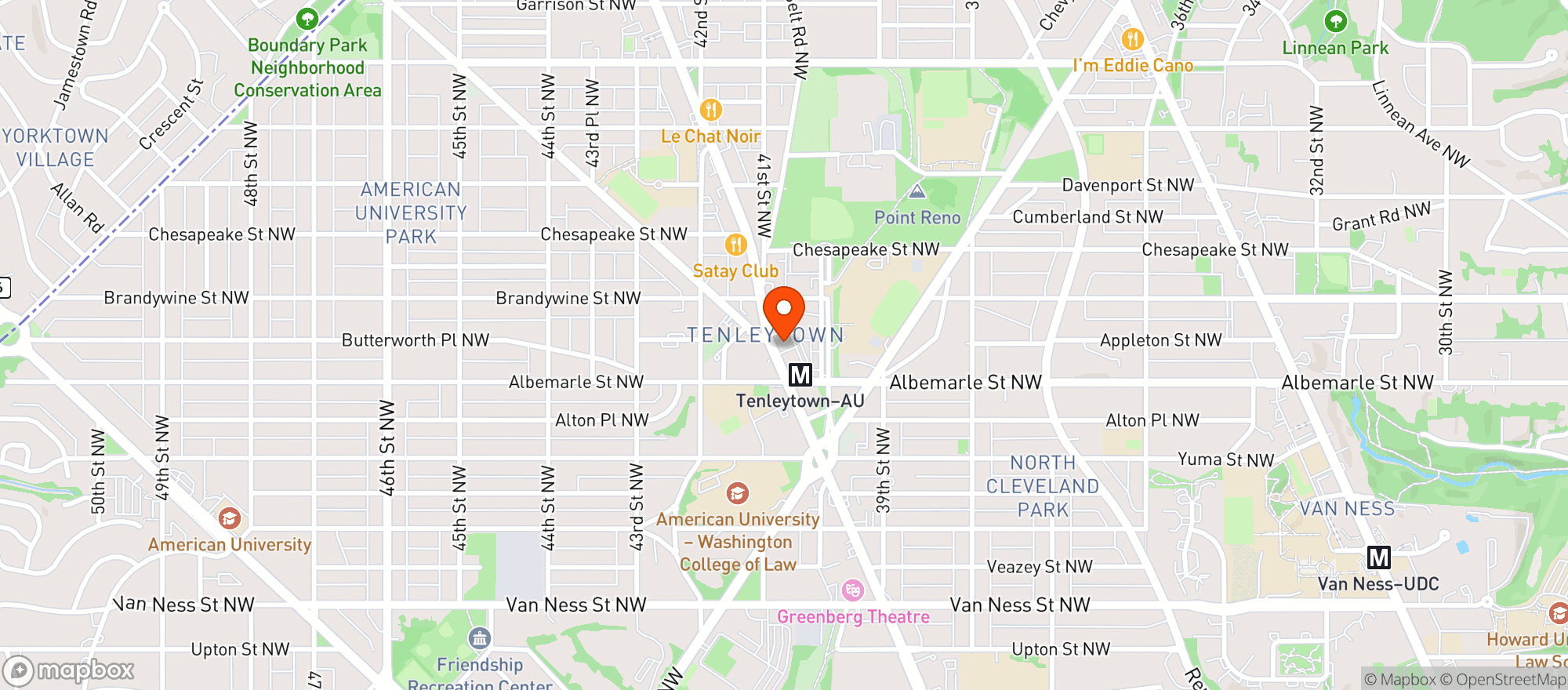 Map showing Tenley Wine & Liquors