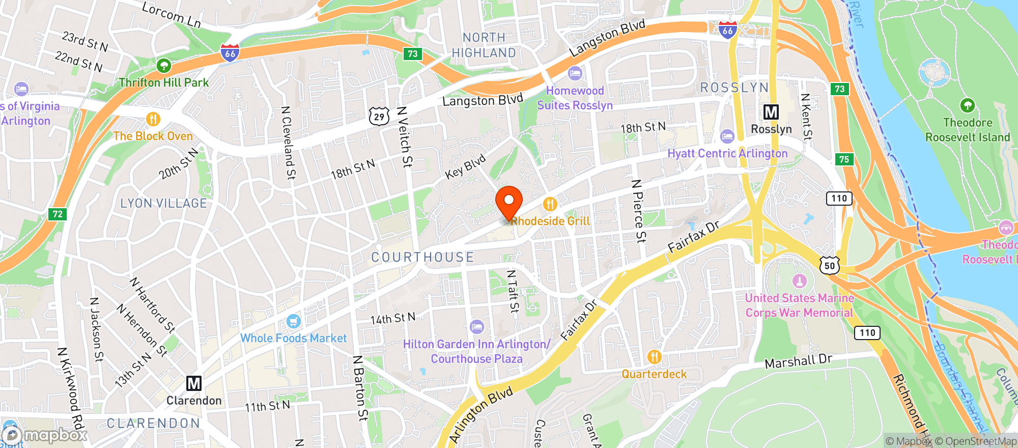 Map showing Tupelo Honey