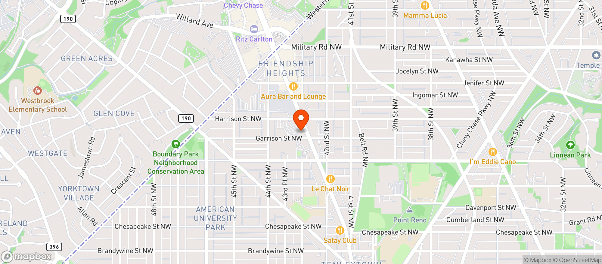 Map showing Rodman's Gourmet Stores