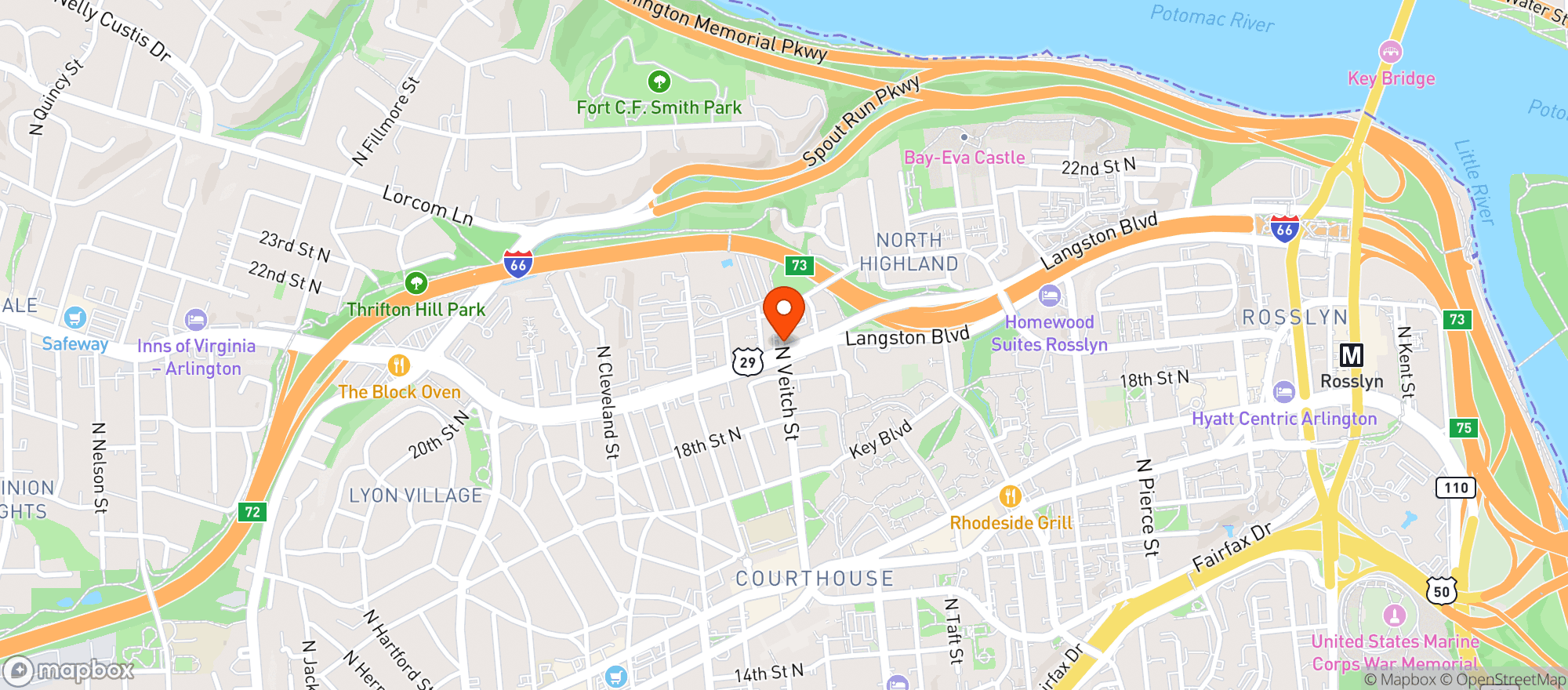 Map showing Moms Organic Market