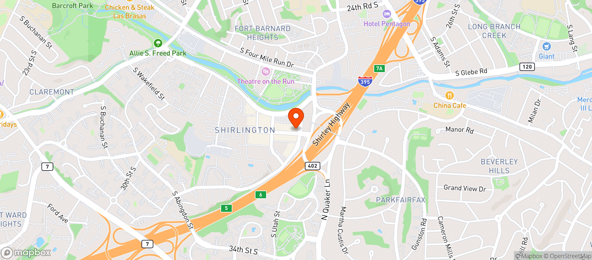 Map showing Astro Beer Hall