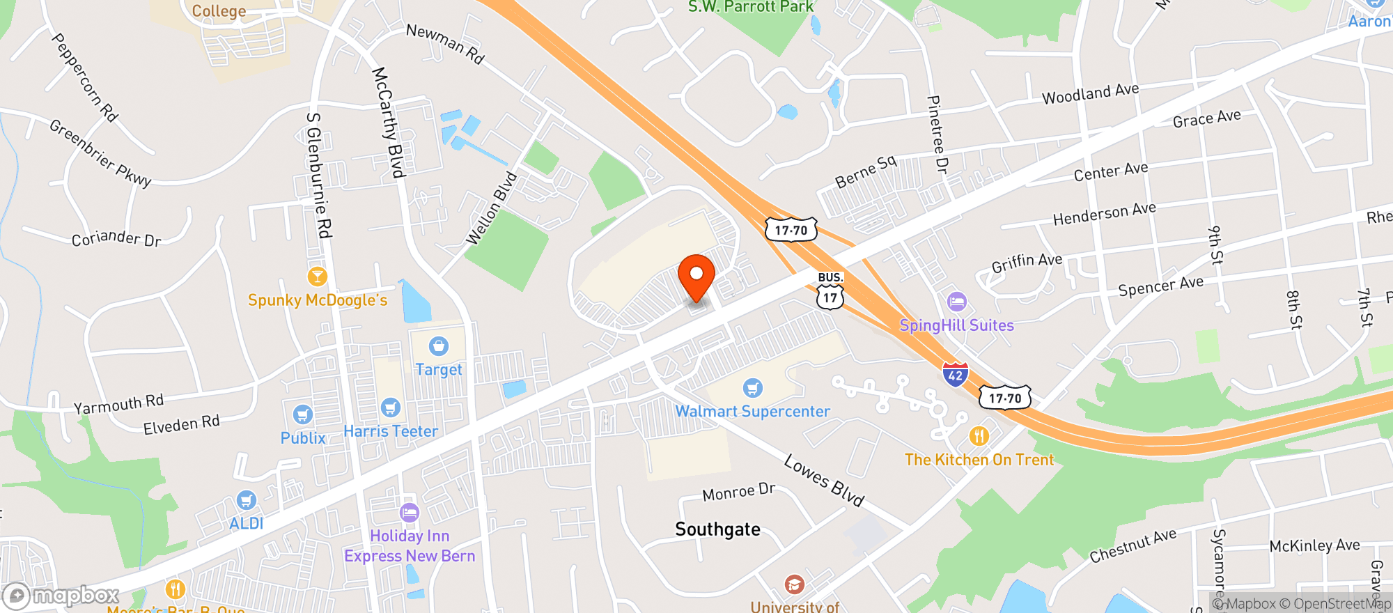 Map showing Gnc