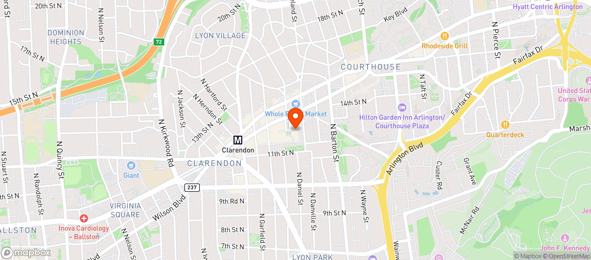 Map showing Williams Sonoma