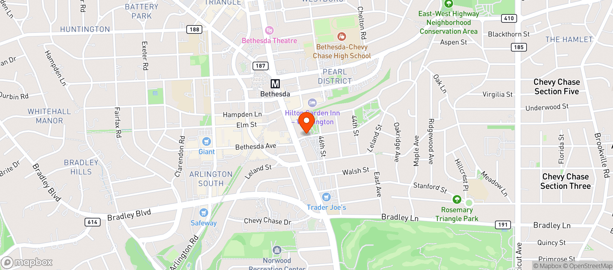 Map showing Columbia Care