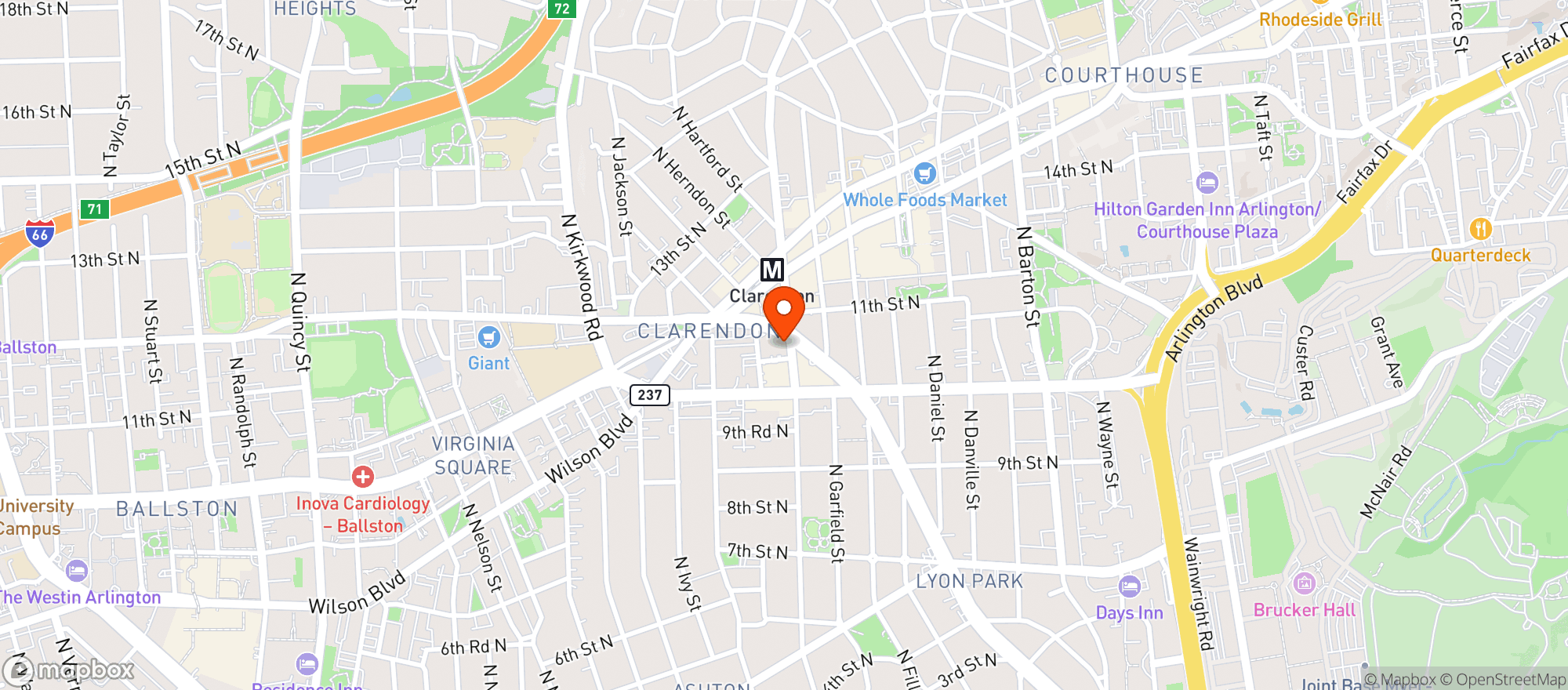 Map showing Lyon Hall