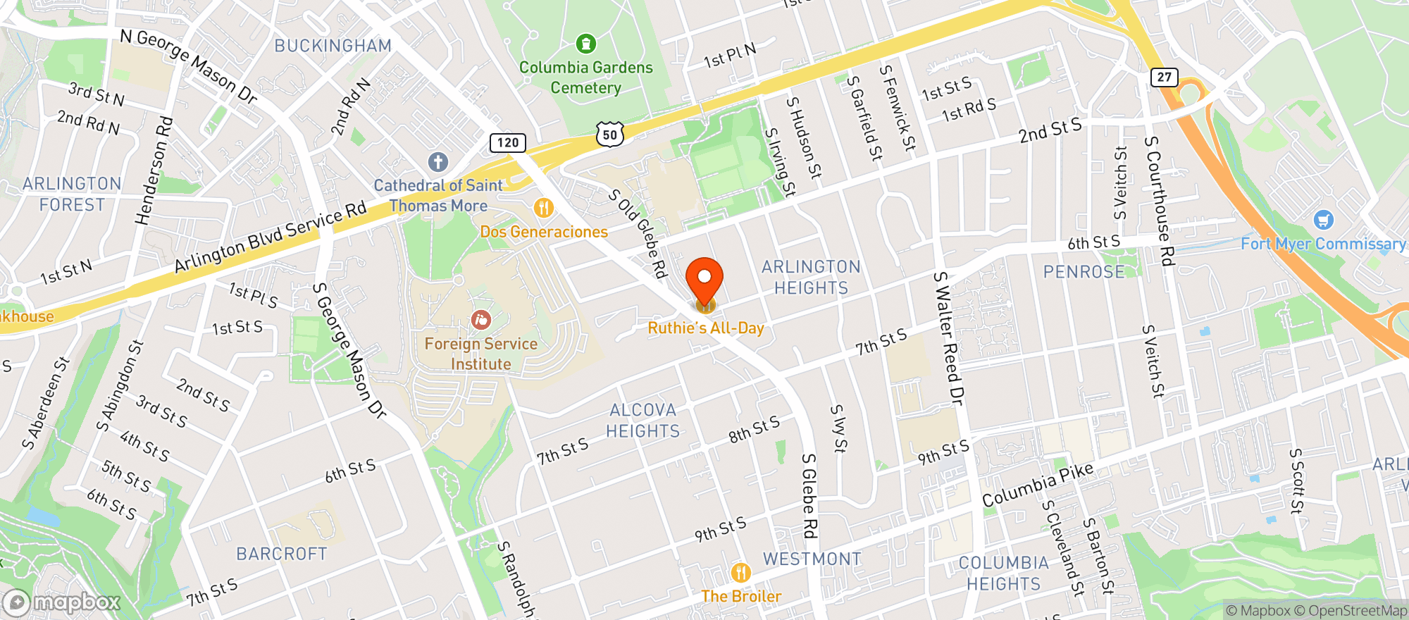 Map showing Ruthies All Day