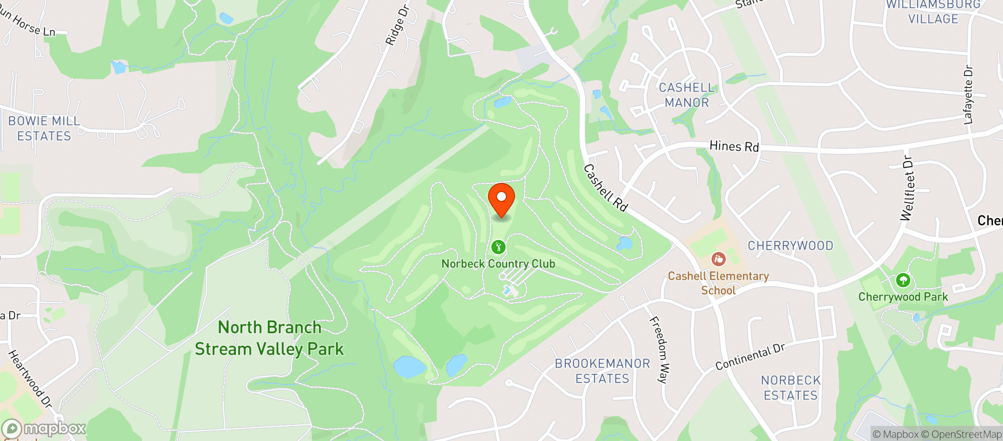 Map showing Norbeck Country Club