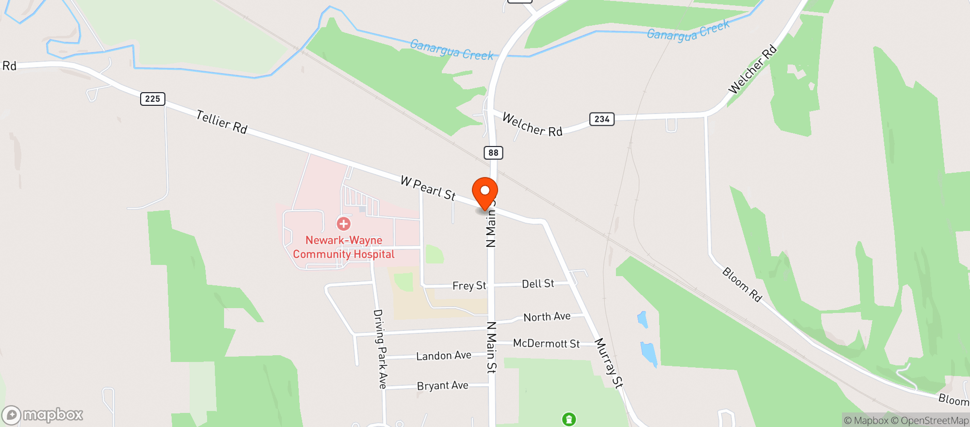 Map showing Joey's Northside Grocery