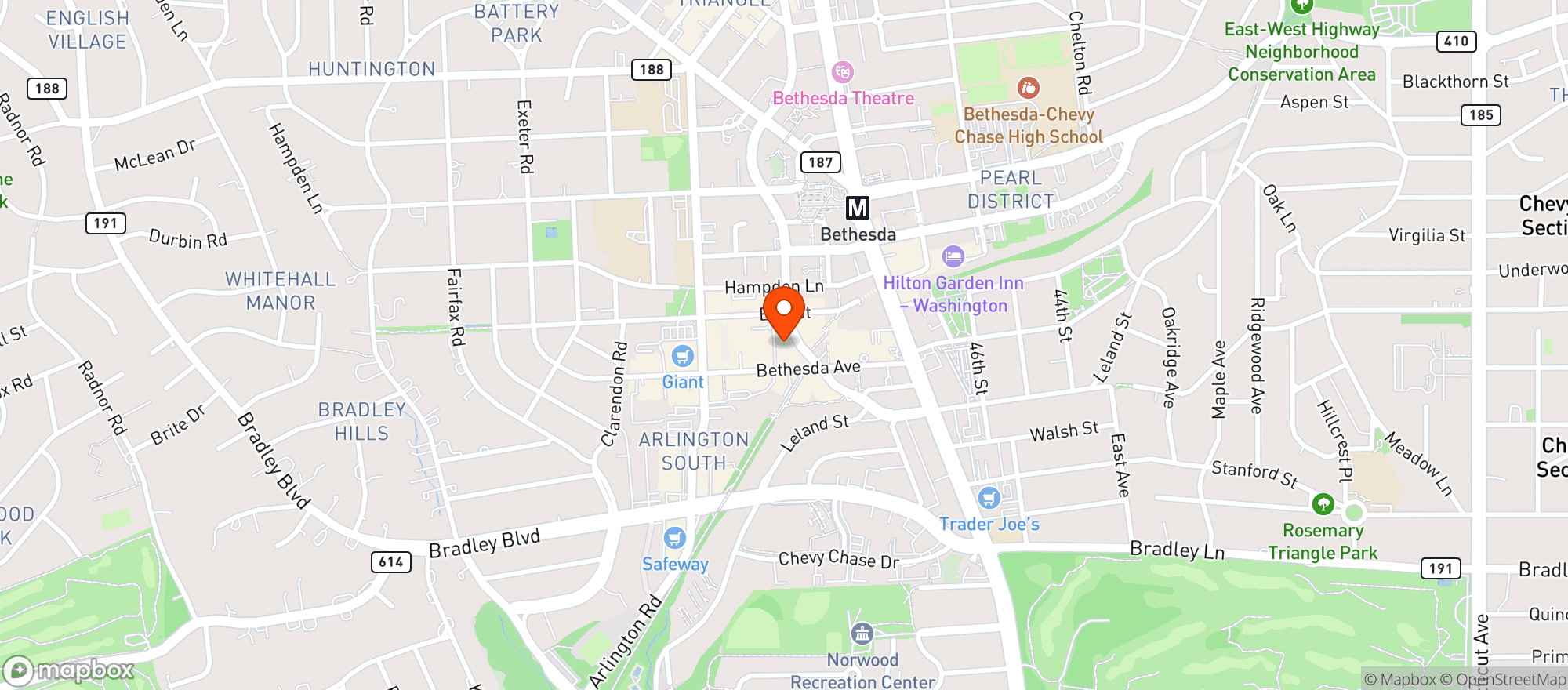 Map showing Raku An Asian Diner
