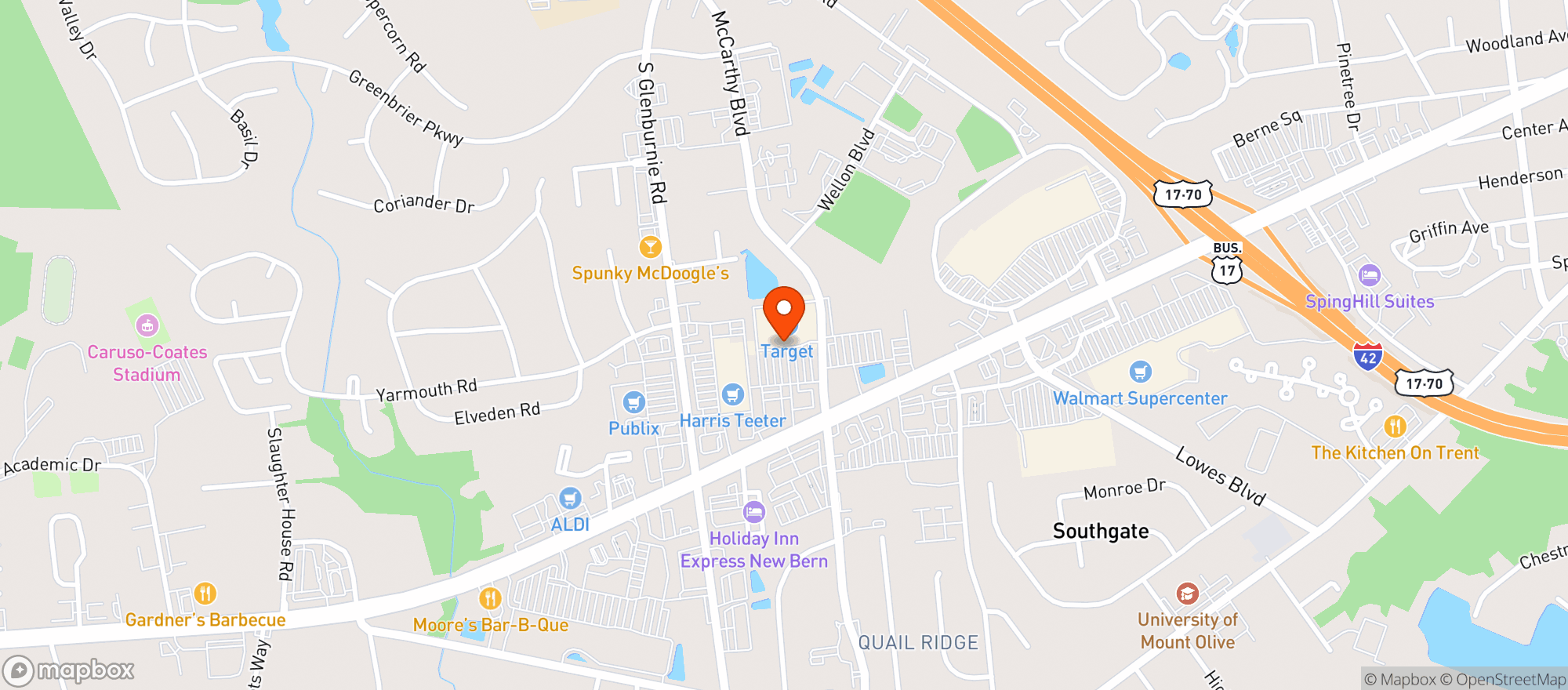 Map showing Target