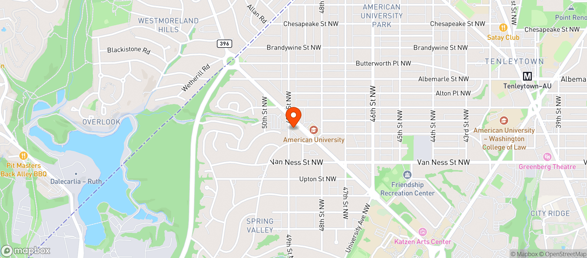 Map showing Millie's