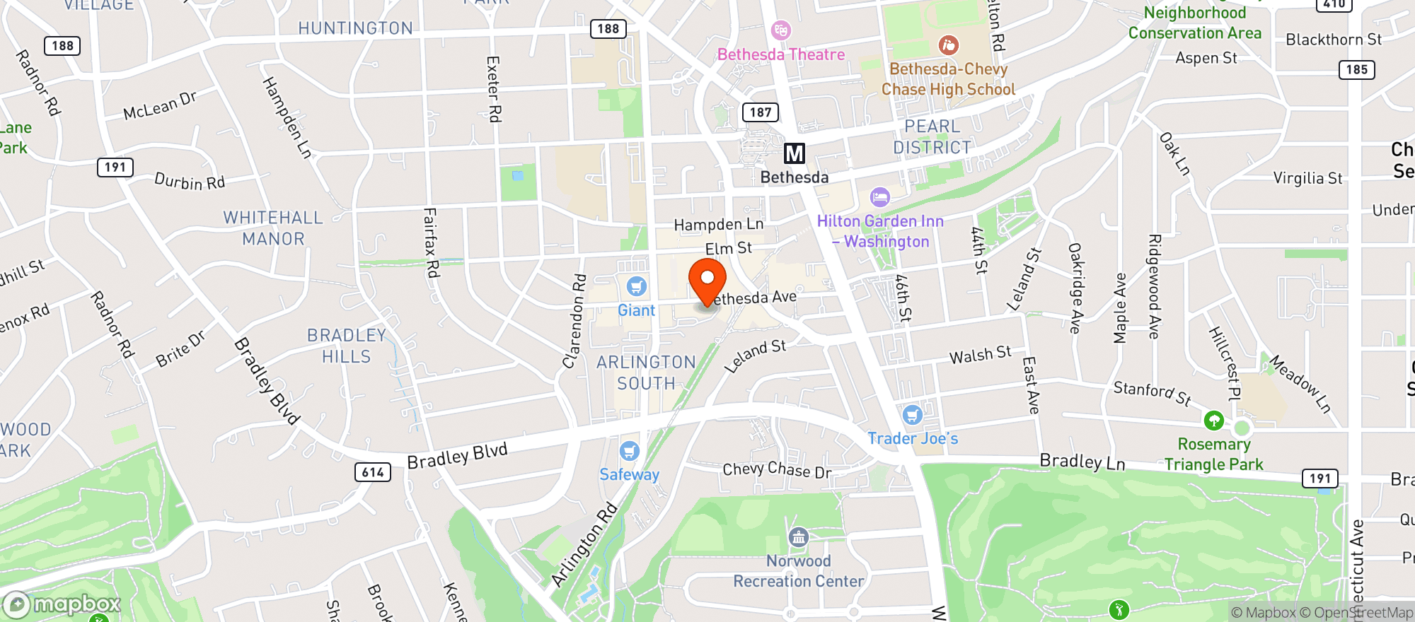 Map showing Williams Sonoma
