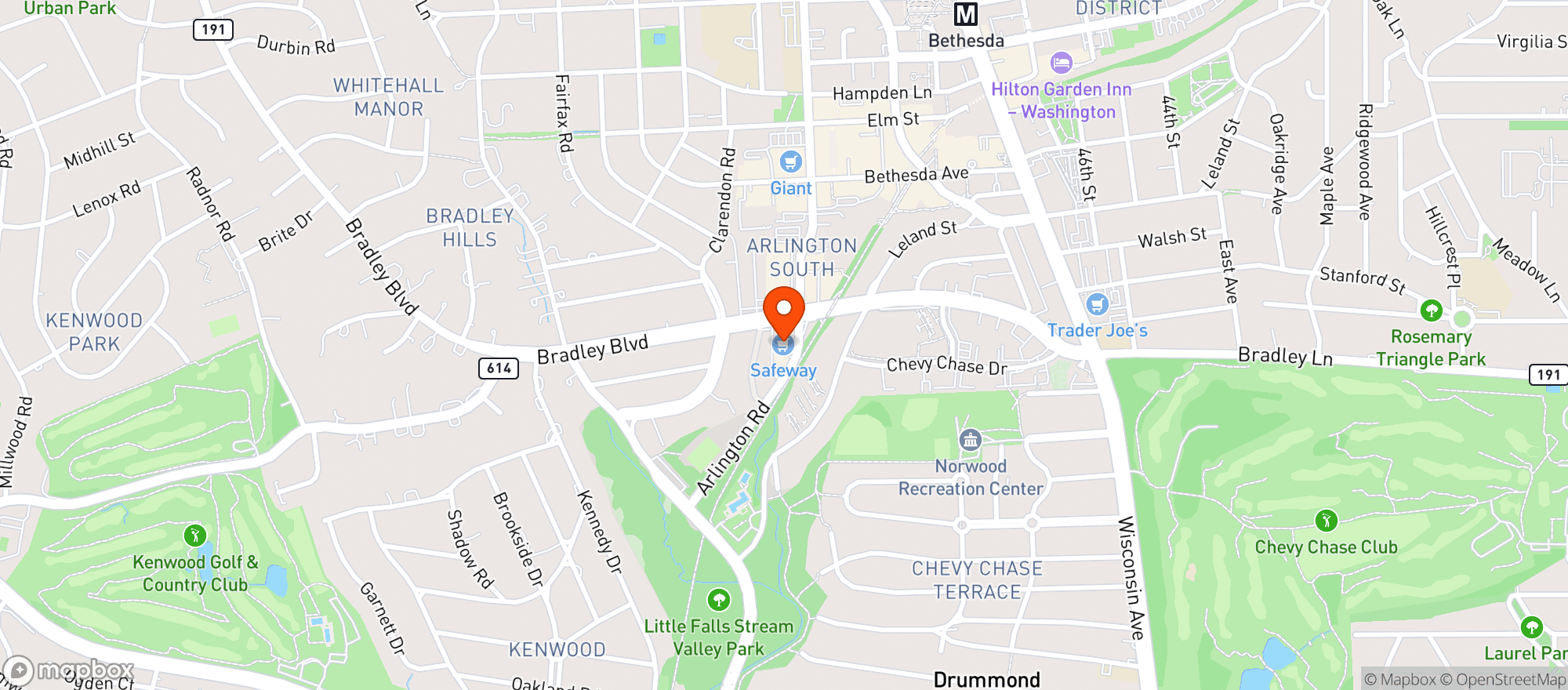 Map showing Safeway #2848