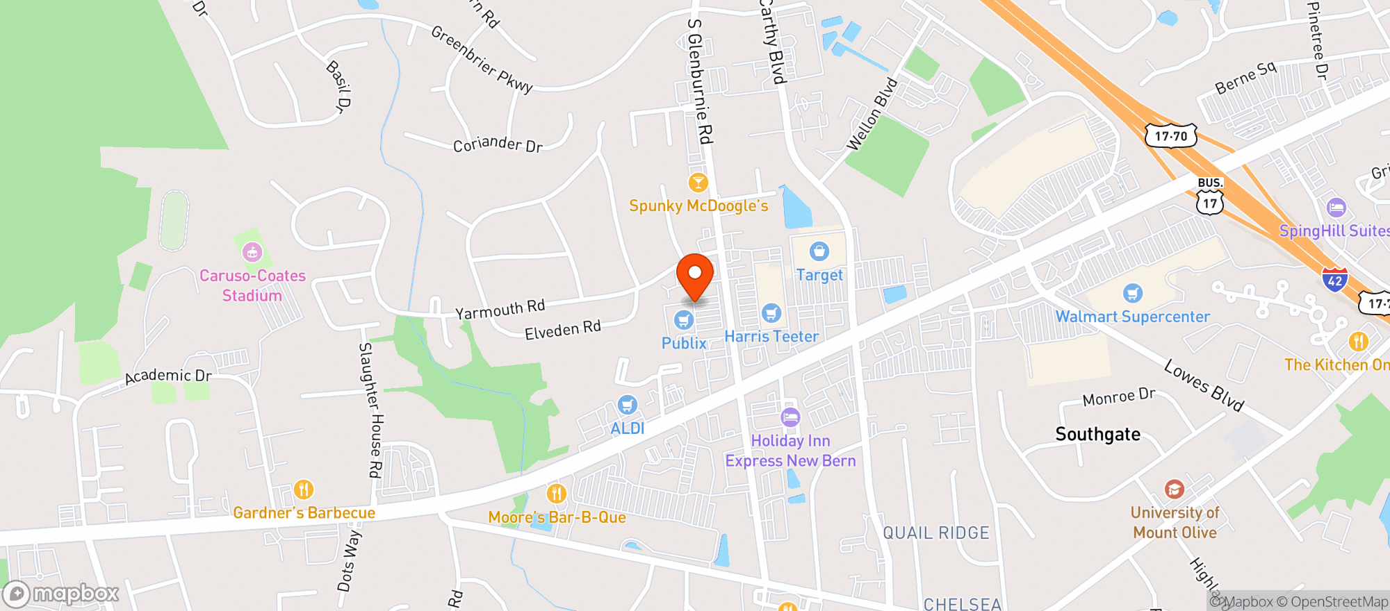 Map showing Publix