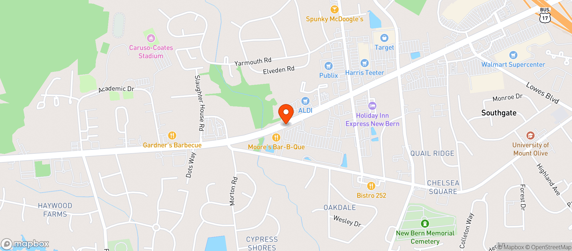 Map showing Harris Teeter