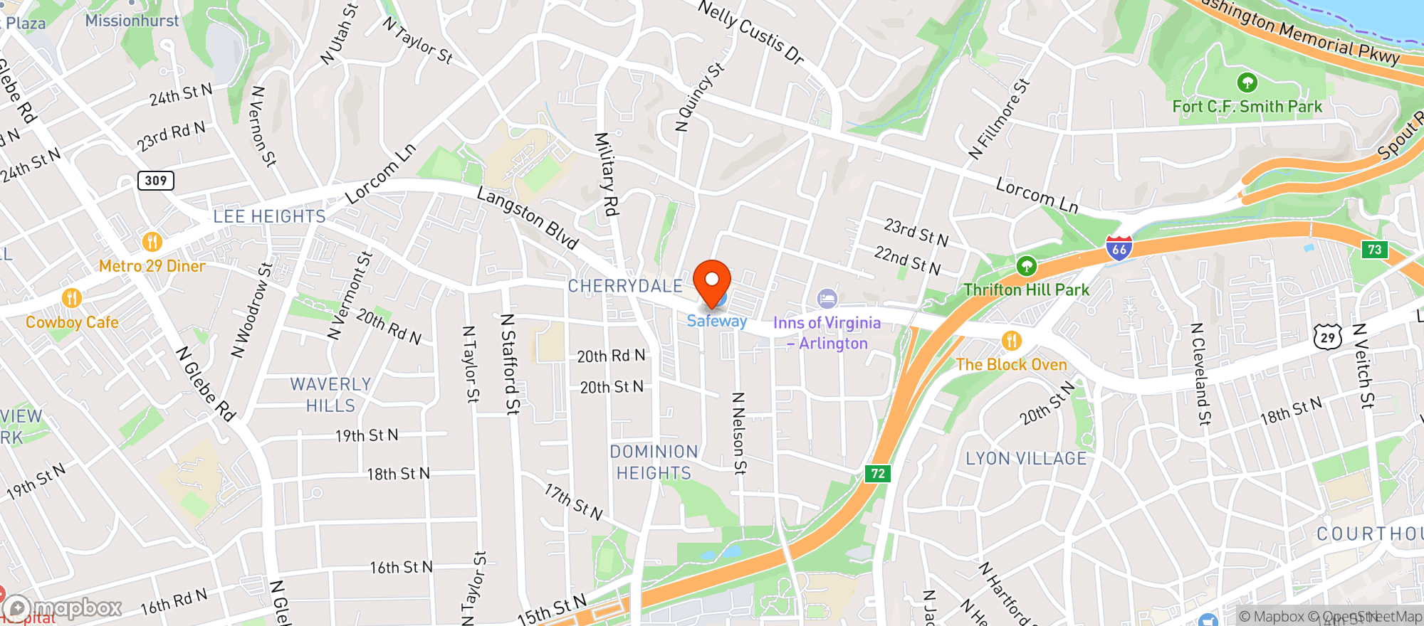Map showing Safeway Store