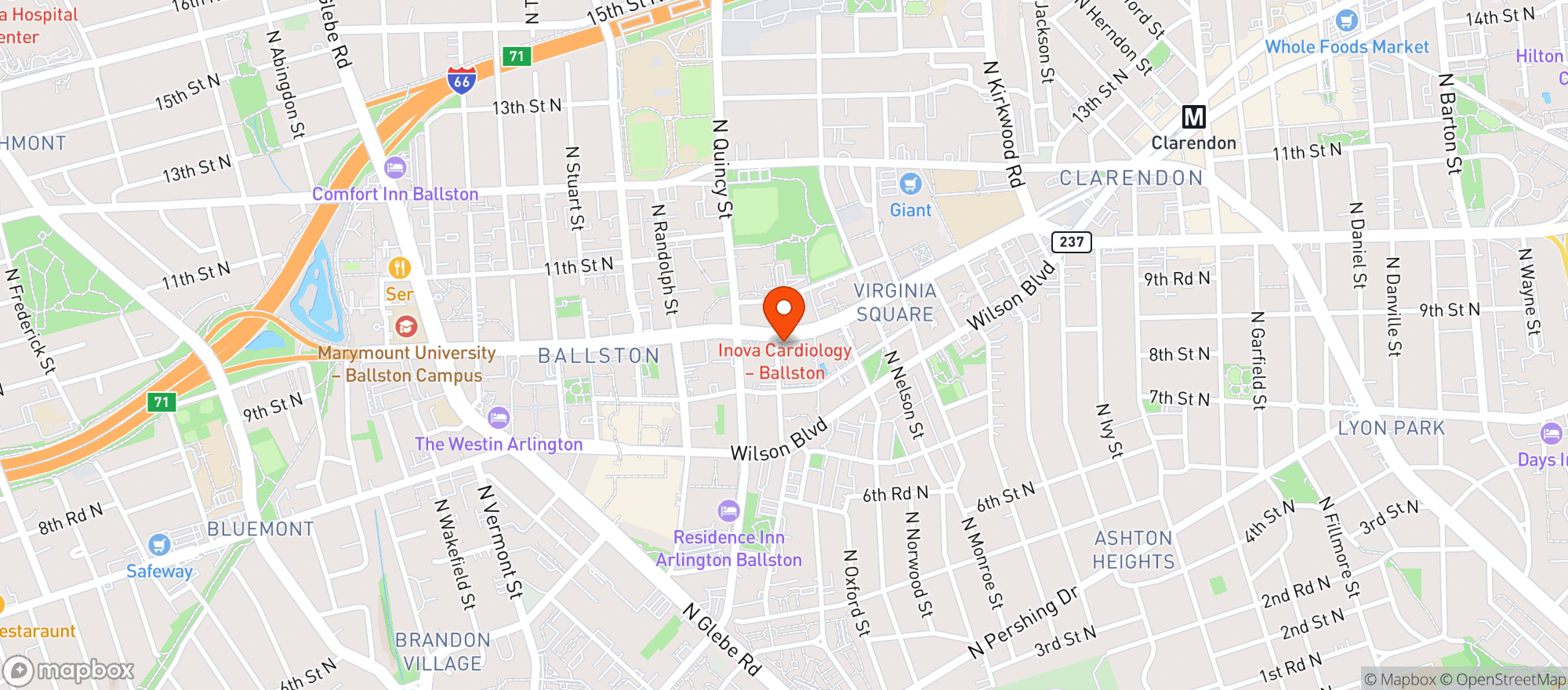 Map showing Andys Pizza