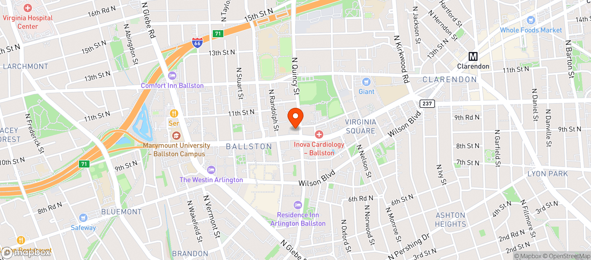 Map showing Quincy Hall