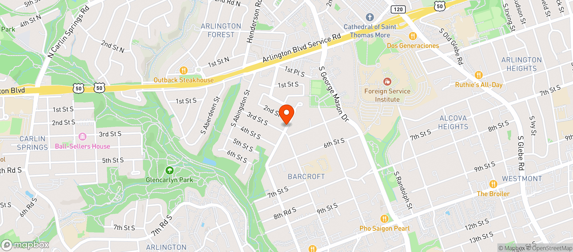 Map showing Ft Myer Shoppette