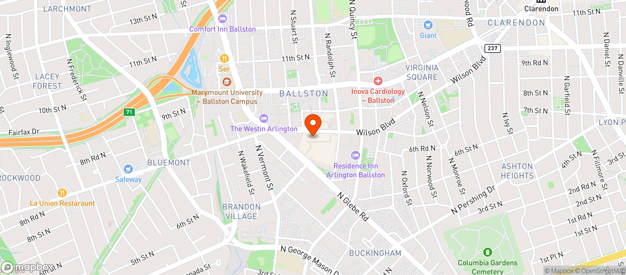 Map showing Punch Bowl Social