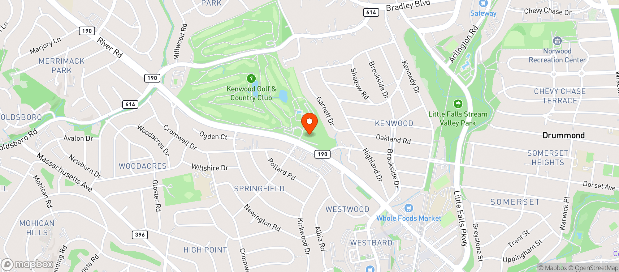 Map showing Kenwood Golf & Country Club