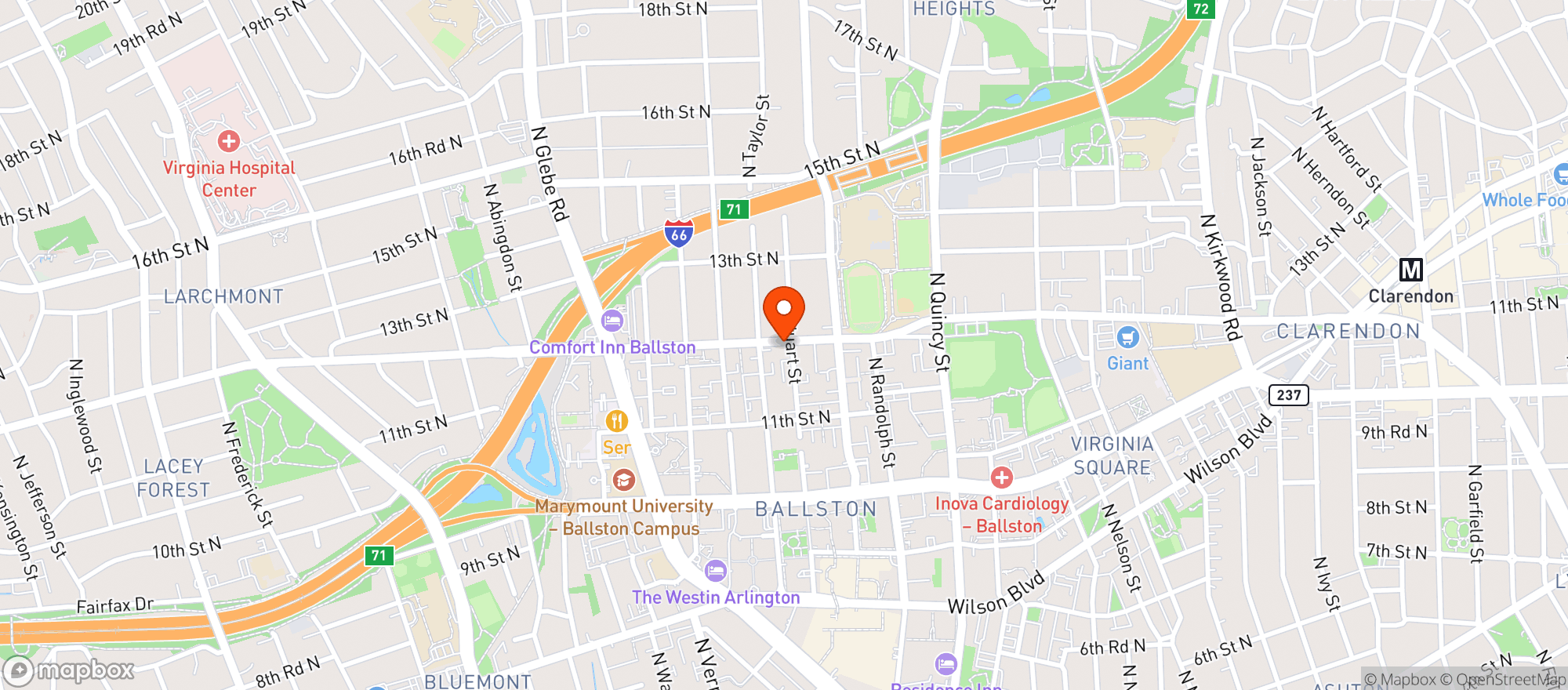 Map showing Arlington Market