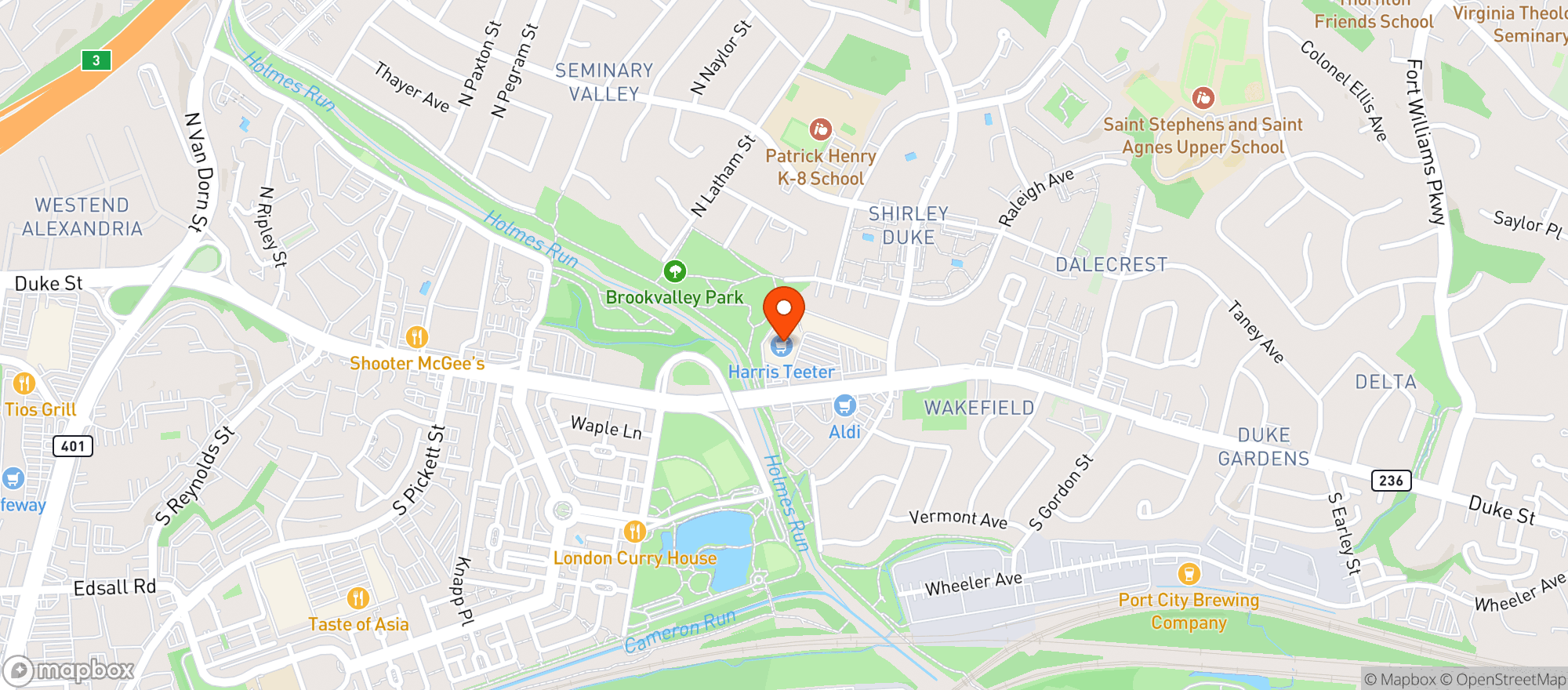 Map showing Harris Teeter